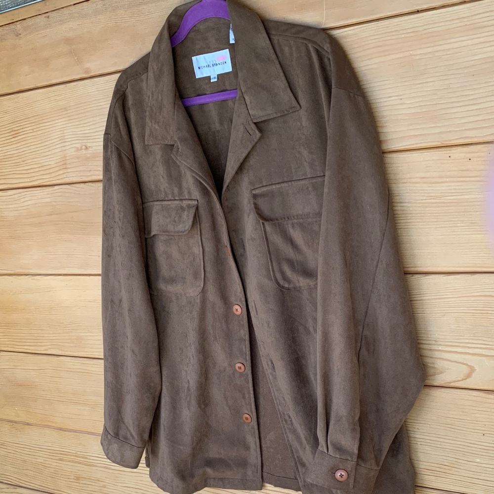Men’s Shirt-Jacket- faux suede- size L